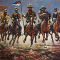 Bugler And The Guidon Painting by Harvie Brown Bugler And The Guidon Painting by Harvie Brown