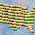 Burger Town USA Map Digital Art by Andee Design Burger Town USA Map Digital Art by Andee Design