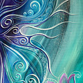 Butterfly Wing with Lotus Painting by Reina Cottier Butterfly Wing with Lotus Painting by Reina Cottier