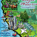 California Fun Map Digital Art by Kevin Middleton California Fun Map Digital Art by Kevin Middleton