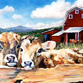 Calves Painting by Marie Witte Calves Painting by Marie Witte