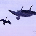 Canadian Geese Painting by Laurel Best Canadian Geese Painting by Laurel Best