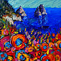 Capri Faraglioni Italy Colors Modern Impressionist Palette Knife Oil Painting By Ana Maria Edulescu Painting by Ana Maria Edulescu Capri Faraglioni Italy Colors Modern Impressionist Palette Knife Oil Painting By Ana Maria Edulescu Painting by Ana Maria Edulescu