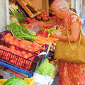 Caribbean Woman in Market Painting by Mitchell R Grosky Caribbean Woman in Market Painting by Mitchell R Grosky