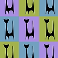 Cat 1 Purple Green and Blue Digital Art by Donna Mibus Cat 1 Purple Green and Blue Digital Art by Donna Mibus