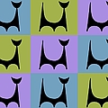 Cat 2 Purple Green and Blue Digital Art by Donna Mibus Cat 2 Purple Green and Blue Digital Art by Donna Mibus