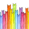 Cat Rainbow Watercolor Pattern Painting by Olga Shvartsur Cat Rainbow Watercolor Pattern Painting by Olga Shvartsur