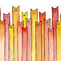Cats Autumn Colors Painting by Olga Shvartsur Cats Autumn Colors Painting by Olga Shvartsur