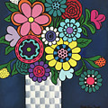 Checkered Bouquet Painting by Beth Ann Scott Checkered Bouquet Painting by Beth Ann Scott