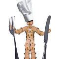 Chef box man Character with cutlery Digital Art by Simon Bratt Chef box man Character with cutlery Digital Art by Simon Bratt