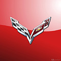 Chevrolet Corvette - 3d Badge On Red Photograph by Serge Averbukh Chevrolet Corvette - 3d Badge On Red Photograph by Serge Averbukh