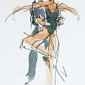 Choreographic lesson at The Royal Ballet School 01 Drawing by Peregrine Roskilly Choreographic lesson at The Royal Ballet School 01 Drawing by Peregrine Roskilly