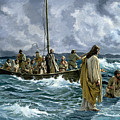 Christ walking on the Sea of Galilee Painting by English School Christ walking on the Sea of Galilee Painting by English School