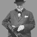 Churchill Posing With A Tommy Gun Painting by War Is Hell Store Churchill Posing With A Tommy Gun Painting by War Is Hell Store