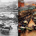 City - Boston Ma - The Great Molasses Flood 1919  - Side by Side Photograph by Mike Savad
