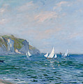 Cliffs and Sailboats at Pourville Painting by Claude Monet Cliffs and Sailboats at Pourville Painting by Claude Monet