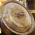 Closeup of Antique Pot and Hurricane Lantern by Colleen Cornelius Closeup of Antique Pot and Hurricane Lantern by Colleen Cornelius