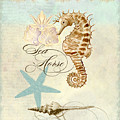 Coastal Waterways - Seahorse Rectangle 2 Painting by Audrey Jeanne Roberts Coastal Waterways - Seahorse Rectangle 2 Painting by Audrey Jeanne Roberts