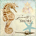 Coastal Waterways - Seahorse Serenity Painting by Audrey Jeanne Roberts Coastal Waterways - Seahorse Serenity Painting by Audrey Jeanne Roberts