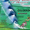 Colorado Fun Map Digital Art by Kevin Middleton Colorado Fun Map Digital Art by Kevin Middleton
