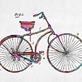 Colorful 1890 Bicycle Patent Minimal by Nikki Marie Smith Colorful 1890 Bicycle Patent Minimal by Nikki Marie Smith