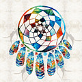 Colorful Dream Catcher by Sharon Cummings Painting by Sharon Cummings Colorful Dream Catcher by Sharon Cummings Painting by Sharon Cummings