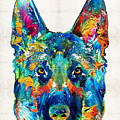 Colorful German Shepherd Dog Art By Sharon Cummings Painting by Sharon Cummings Colorful German Shepherd Dog Art By Sharon Cummings Painting by Sharon Cummings