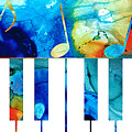 Colorful Piano Art by Sharon Cummings Painting by Sharon Cummings