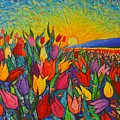 Colorful Tulips Field Sunrise - Abstract Impressionist Palette Knife Painting By Ana Maria Edulescu Painting by Ana Maria Edulescu Colorful Tulips Field Sunrise - Abstract Impressionist Palette Knife Painting By Ana Maria Edulescu Painting by Ana Maria Edulescu