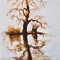 Como Lake Reflections Painting by Sher Nasser Como Lake Reflections Painting by Sher Nasser