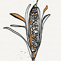 corn- contemporary art by Linda Woods Drawing by Linda Woods corn- contemporary art by Linda Woods Drawing by Linda Woods