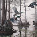 Cypress Bayou Neighbors Painting by Glenn Pollard Cypress Bayou Neighbors Painting by Glenn Pollard