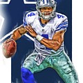 Dak Prescott Dallas Cowboys 1/1 Art Print Card By.Marci