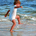 Dancing in the Surf Painting by Marie Witte Dancing in the Surf Painting by Marie Witte