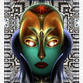 Daria Cyborg Queen Tech Fractal Portrait Digital Art by Rolando Burbon Daria Cyborg Queen Tech Fractal Portrait Digital Art by Rolando Burbon