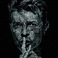 David Bowie Text Portrait - Typographic poster with album titles and background with songs names by SP JE Art