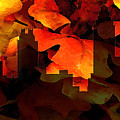 Decorative Skyline Abstract  Atlanta T1115I Painting by Mas Art Studio