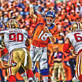 Peyton Manning Denver Broncos Pixel Art 8 Mixed Media by Joe