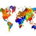 Design 33 Colorful Worldmap Painting by Lucie Dumas Design 33 Colorful Worldmap Painting by Lucie Dumas