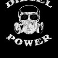 Diesel Power Gas Mask Skull Truck Offroad White Distressed by Henry B Diesel Power Gas Mask Skull Truck Offroad White Distressed by Henry B