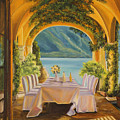 Dining on Lake Como Painting by Charlotte Blanchard Dining on Lake Como Painting by Charlotte Blanchard