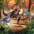 Dino Battle Digital Art by Jerry LoFaro Dino Battle Digital Art by Jerry LoFaro
