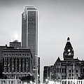 Downtown Dallas Texas Black and White Skyline Panoramic Photograph by Gregory Ballos