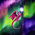 Dragon Soaring through the Northern Lights Painting by Laura Iverson Dragon Soaring through the Northern Lights Painting by Laura Iverson