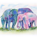 Elephant Hug Painting by Amy Kirkpatrick Elephant Hug Painting by Amy Kirkpatrick