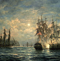 Engagement Between the 'Bonhomme Richard' and the ' Serapis' off Flamborough Head Painting by Richard Willis Engagement Between the 'Bonhomme Richard' and the ' Serapis' off Flamborough Head Painting by Richard Willis