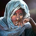 Ethiopian woman in contemplative mood by Tomas Castano Ethiopian woman in contemplative mood by Tomas Castano