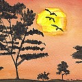 Evening on the Savannah Painting by Ali Baucom Evening on the Savannah Painting by Ali Baucom