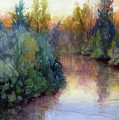 Evening on the Willamette Painting by Steve Henderson Evening on the Willamette Painting by Steve Henderson
