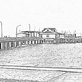 Fairhope Pier In Black And White by Marian Bell Fairhope Pier In Black And White by Marian Bell